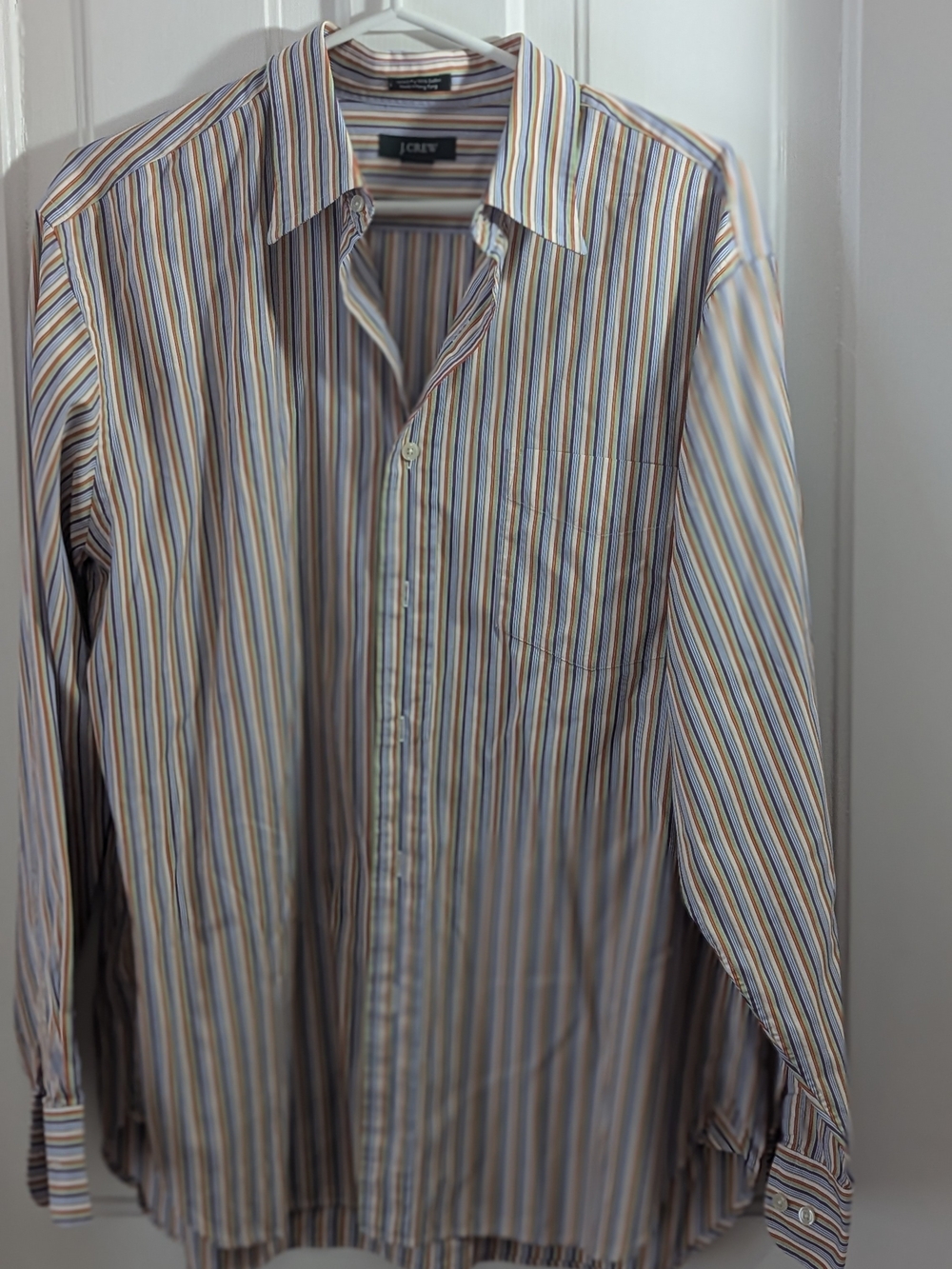 J. Crew Men's Multi-Stripe Button-Up Shirt - Blue/Yellow/Brown